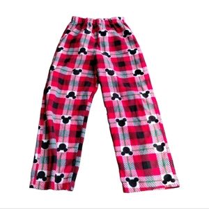 Disney Mickey Mouse Red Plaid Lounge Pajama PJ Pants 